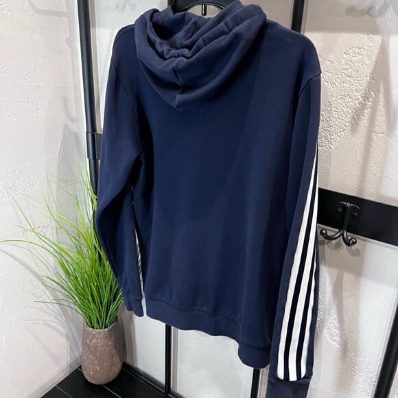 ADIDAS SPORTSWEAR Athletic Zip-Up Hoodie Navy size medium - Picture 8 of 16